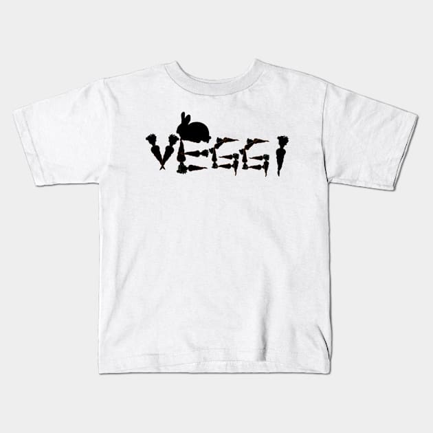 Veggie Design With Carrots and Rabbit Kids T-Shirt by emyzingdesignz